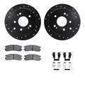 Dynamic Friction Co 8512-72064, Rotors-Drilled and Slotted-Black w/ 5000 Advanced Brake Pads incl. Hardware, Zinc Coated 8512-72064